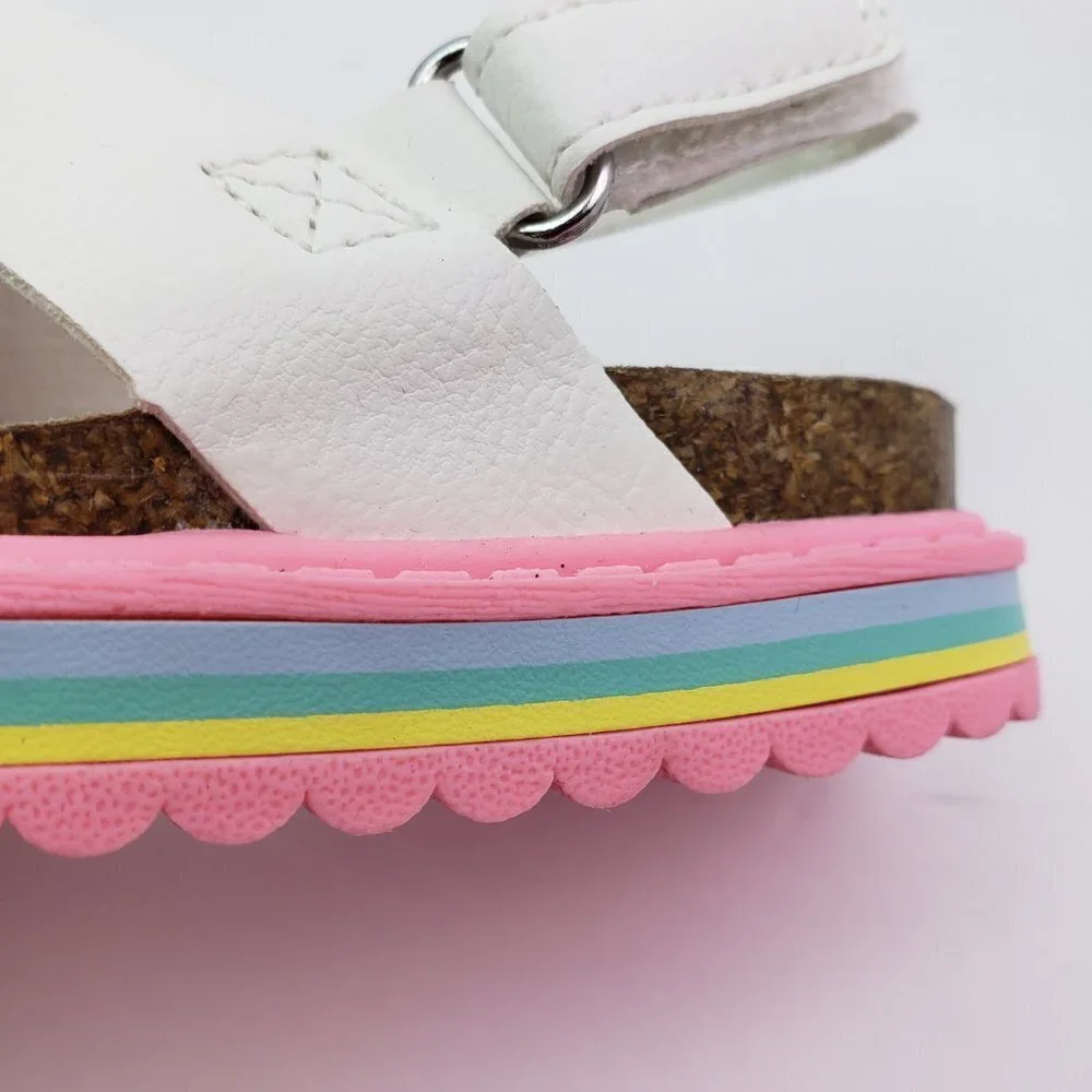 NEW Carters Cindy Baby Girl Size 5 White Pink Footbed Platform Sandals CS22L05B